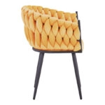 Πολυθρόνα Vivian κίτρινο βελούδο-πόδι μαύρο μέταλλο 61x55x80εκ