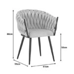 Πολυθρόνα Vivian κίτρινο βελούδο-πόδι μαύρο μέταλλο 61x55x80εκ