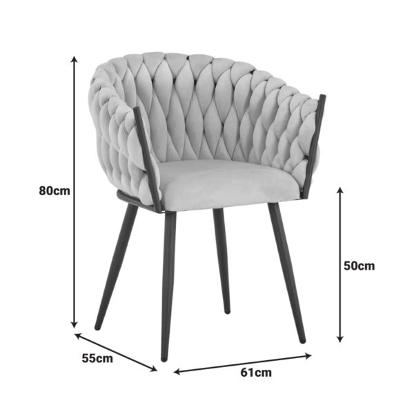 Πολυθρόνα Vivian κίτρινο βελούδο-πόδι μαύρο μέταλλο 61x55x80εκ