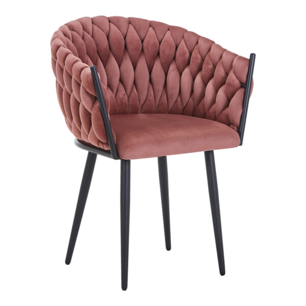 Πολυθρόνα Vivian  σάπιο μήλο βελούδο-πόδι μαύρο μέταλλο 61x55x80εκ