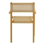 Πολυθρόνα Lengan  σκελετός teak ξύλο σε φυσική απόχρωση-μπεζ σχοινί 54x52x80εκ