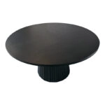 Τραπέζι σαλονιού Canicule  μασίφ ξύλο ακακίας μαύρο Φ80x40εκ