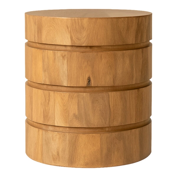 Τραπέζι Charmy  μασίφ ξύλο mango σε φυσική απόχρωση Φ130x76εκ