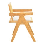 Πολυθρόνα Winslow  rubberwood σε φυσική απόχρωση-ύφασμα λευκό 51x54x80εκ