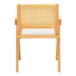 Πολυθρόνα Winslow  rubberwood σε φυσική απόχρωση-ύφασμα λευκό 51x54x80εκ