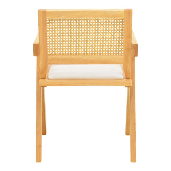 Πολυθρόνα Winslow  rubberwood σε φυσική απόχρωση-ύφασμα λευκό 51x54x80εκ