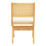 Καρέκλα Winslow  rubberwood σε φυσική απόχρωση-ύφασμα λευκό 46x58x80εκ