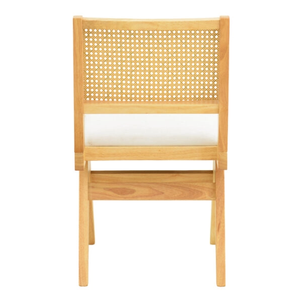 Καρέκλα Winslow  rubberwood σε φυσική απόχρωση-ύφασμα λευκό 46x58x80εκ