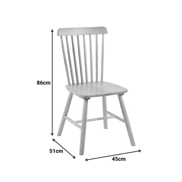 Καρέκλα Bristol rubberwood σε μαύρη απόχρωση 45x51x86εκ