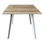 Τραπέζι Squaro  sonoma mdf με λευκά μεταλλικά πόδια 80x80x75εκ