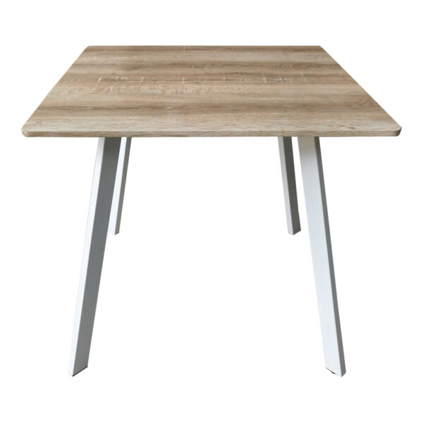 Τραπέζι Squaro  sonoma mdf με λευκά μεταλλικά πόδια 80x80x75εκ