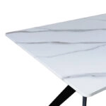 Τραπέζι Ezali  mdf λευκή όψη μαρμάρου με μαύρα μεταλλικά πόδια 140x80x75εκ