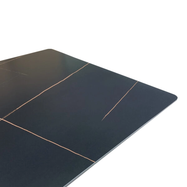 Τραπέζι Mapele  μαύρη όψη μαρμάρου με μαύρα μεταλλικά πόδια 180x90x75εκ