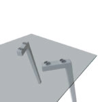 Τραπέζι Titta  γυάλινη επιφάνεια με λευκά μεταλλικά πόδια 120x70x75εκ