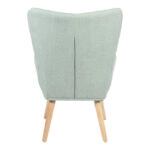 Πολυθρόνα-μπερζέρα Gerlina  μέντα ύφασμα με πόδι σε φυσική απόχρωση 71x64x94εκ