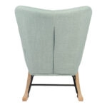 Κουνιστή πολυθρόνα Jianna μέντα ύφασμα με πόδι σε φυσική απόχρωση 79x64x89εκ