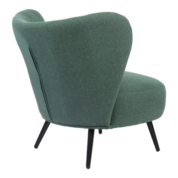 Πολυθρόνα Nagreta πράσινο ύφασμα με μεταλλικό πόδι σε μαύρη απόχρωση 77x73x74εκ