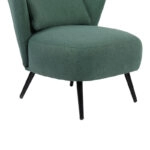 Πολυθρόνα Nagreta πράσινο ύφασμα με μεταλλικό πόδι σε μαύρη απόχρωση 77x73x74εκ