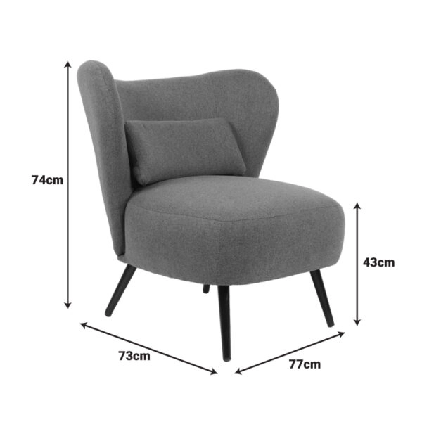 Πολυθρόνα Nagreta πράσινο ύφασμα με μεταλλικό πόδι σε μαύρη απόχρωση 77x73x74εκ