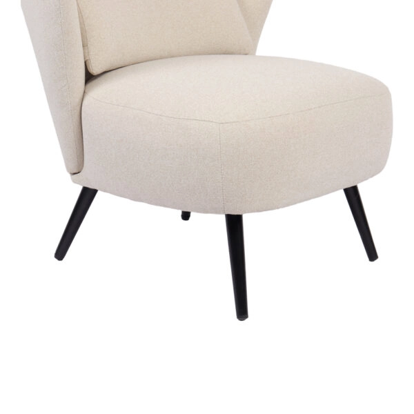 Πολυθρόνα Nagreta  κρεμ ύφασμα με μεταλλικό πόδι σε μαύρη απόχρωση 77x73x74εκ