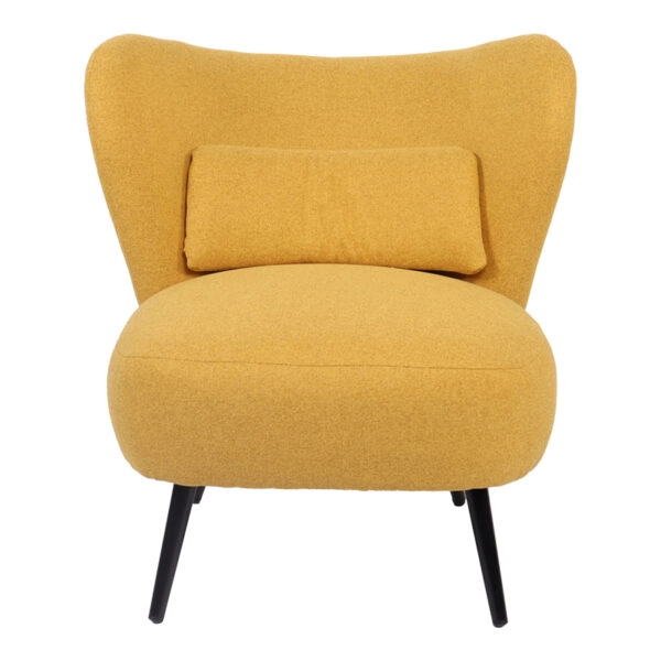 Πολυθρόνα Nagreta κίτρινο ύφασμα με μεταλλικό πόδι σε μαύρη απόχρωση 77x73x74εκ