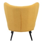 Πολυθρόνα Nagreta κίτρινο ύφασμα με μεταλλικό πόδι σε μαύρη απόχρωση 77x73x74εκ