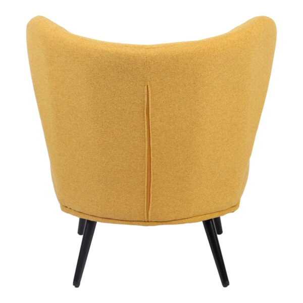 Πολυθρόνα Nagreta κίτρινο ύφασμα με μεταλλικό πόδι σε μαύρη απόχρωση 77x73x74εκ