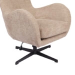 Πολυθρόνα Zefrina  περιστρεφόμενη μπεζ ύφασμα με βάση σε μαύρη απόχρωση 77x82x100-107εκ
