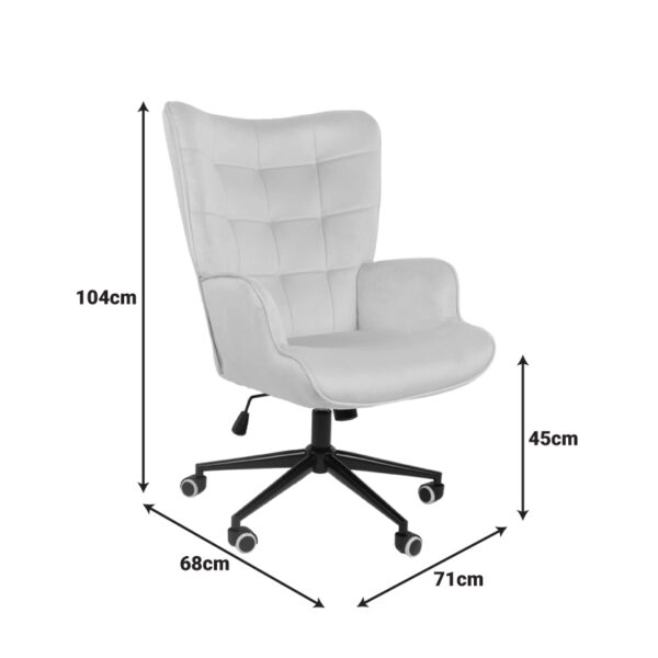 Καρέκλα γραφείου διευθυντή Lobima  περιστρεφόμενη κρεμ βελούδο 68x71x105-112εκ