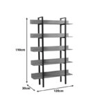Βιβλιοθήκη Boderta  σε sonoma-μαύρη απόχρωση 120x30x190εκ