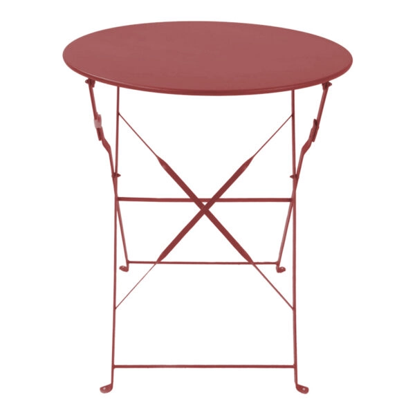 Τραπεζι Bistro μεταλλικό αναδιπλούμενο σε απόχρωση terracotta Φ60x71εκ