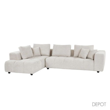 TOMOS ΚΑΝΑΠΕΣ ΓΩΝΙΑ ΑΡΙΣΤΕΡΗ BEIGE LEGASY 15 298x200x85cm