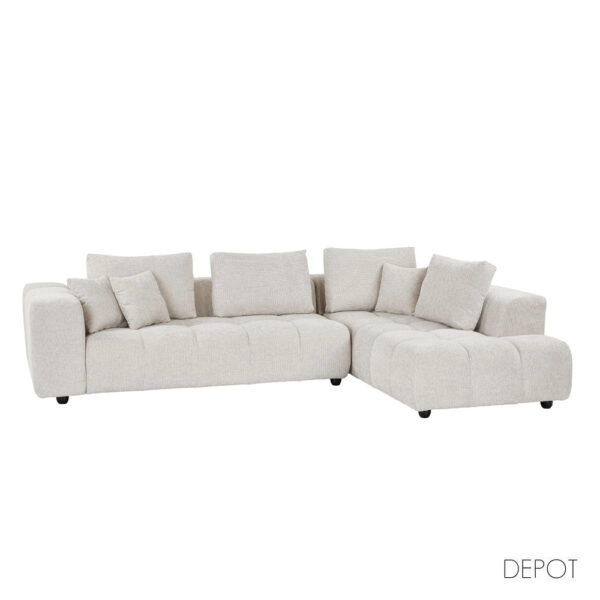 TOMOS ΚΑΝΑΠΕΣ ΓΩΝΙΑ ΔΕΞΙΑ BEIGE LEGASY 15 298x200x85cm