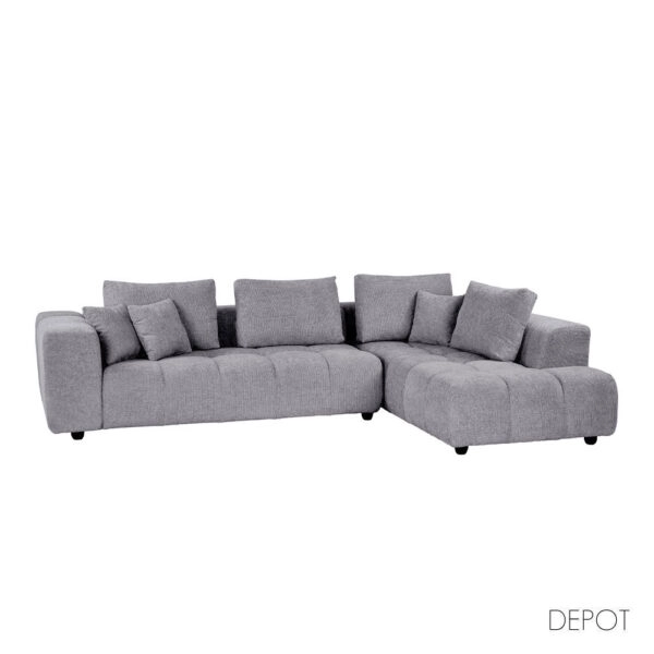 TOMOS ΚΑΝΑΠΕΣ ΓΩΝΙΑ ΔΕΞΙΑ ΓΚΡΙ LEGASY 18 298x200x85cm