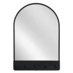 Curtain Ξύλινος Καφέ Καθρέπτης Τοίχου 130cm