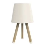 Φωτιστικό επιτραπέζιο ξύλινο - πλαστικό χρώμα μπεζ Ø18x34εκ.