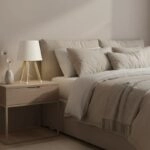 Φωτιστικό επιτραπέζιο ξύλινο - πλαστικό χρώμα μπεζ Ø18x34εκ.