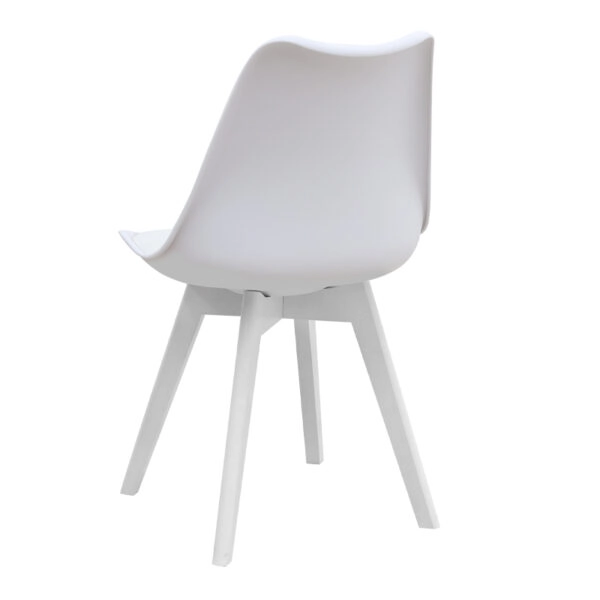 Καρέκλα τραπεζαρίας Viva Megapap PP - PU λευκό - ξύλινο λευκό πόδι 48,5x54x80εκ.