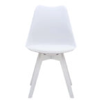 Καρέκλα τραπεζαρίας Viva Megapap PP - PU λευκό - ξύλινο λευκό πόδι 48,5x54x80εκ.