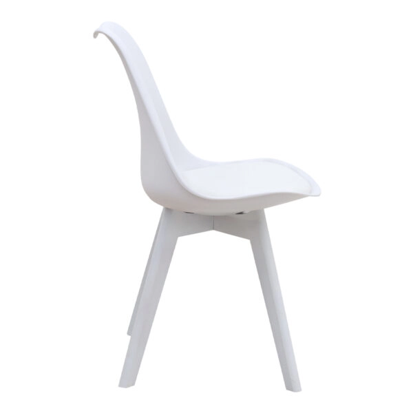 Καρέκλα τραπεζαρίας Viva Megapap PP - PU λευκό - ξύλινο λευκό πόδι 48,5x54x80εκ.