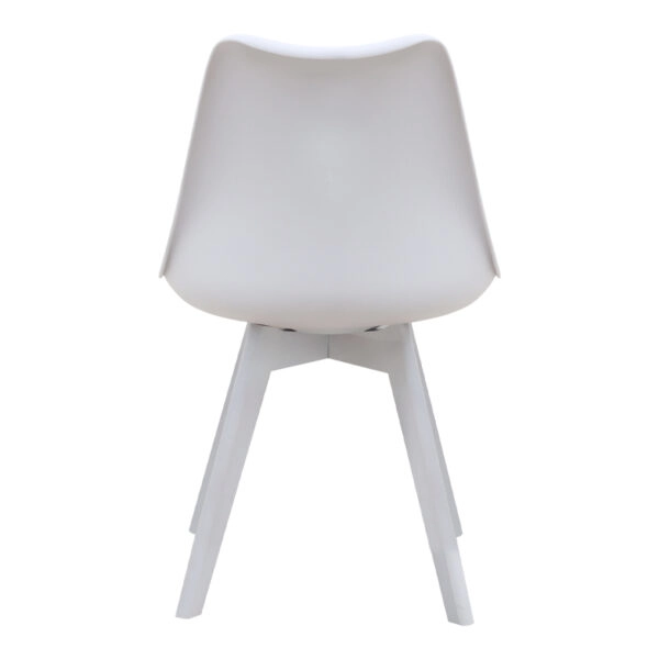 Καρέκλα τραπεζαρίας Viva Megapap PP - PU λευκό - ξύλινο λευκό πόδι 48,5x54x80εκ.