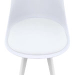 Καρέκλα τραπεζαρίας Viva Megapap PP - PU λευκό - ξύλινο λευκό πόδι 48,5x54x80εκ.