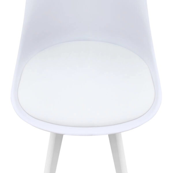 Καρέκλα τραπεζαρίας Viva Megapap PP - PU λευκό - ξύλινο λευκό πόδι 48,5x54x80εκ.