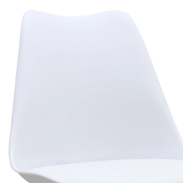 Καρέκλα τραπεζαρίας Viva Megapap PP - PU λευκό - ξύλινο λευκό πόδι 48,5x54x80εκ.