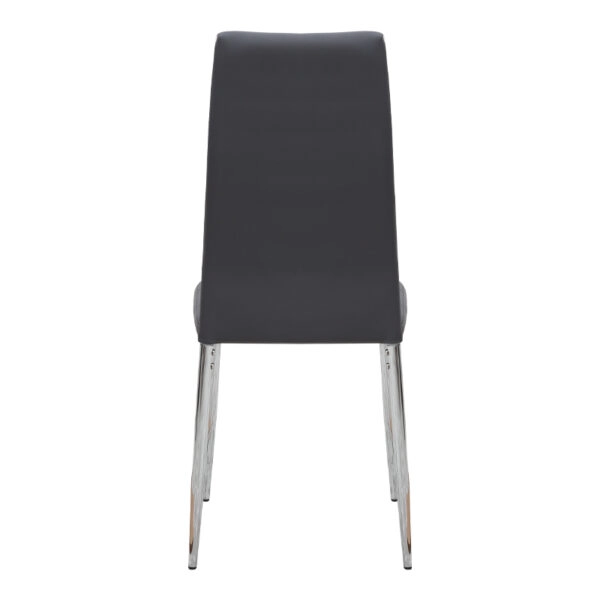 Καρέκλα τραπεζαρίας Rosa Megapap μαύρο PU - μεταλλικό πόδι χρωμίου 41x48x98εκ.