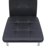 Καρέκλα τραπεζαρίας Rosa Megapap μαύρο PU - μεταλλικό πόδι χρωμίου 41x48x98εκ.