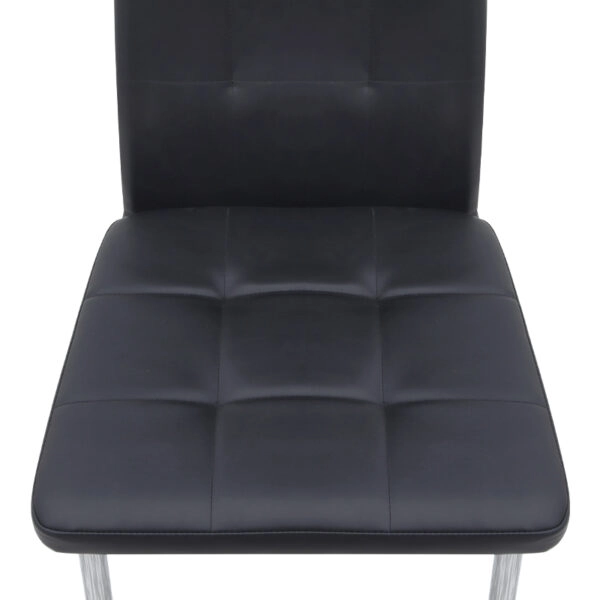Καρέκλα τραπεζαρίας Rosa Megapap μαύρο PU - μεταλλικό πόδι χρωμίου 41x48x98εκ.