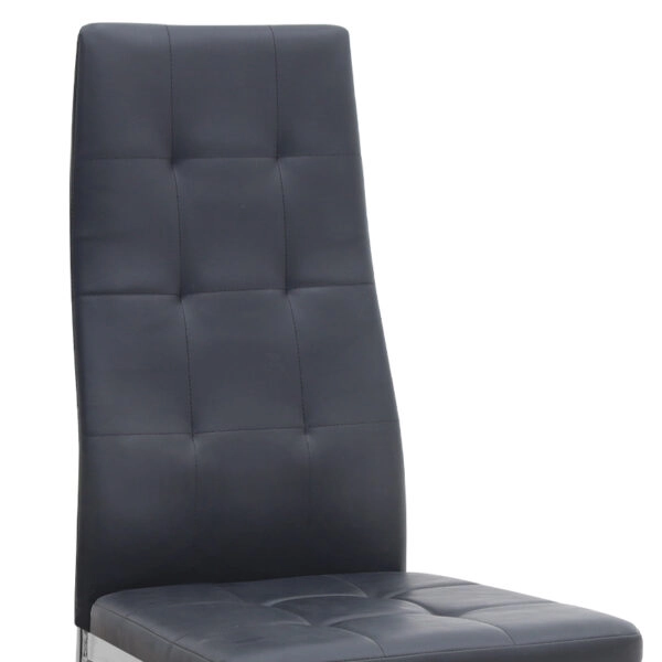 Καρέκλα τραπεζαρίας Rosa Megapap μαύρο PU - μεταλλικό πόδι χρωμίου 41x48x98εκ.