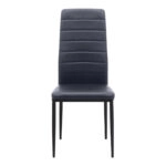 Καρέκλα τραπεζαρίας Rosa Megapap μαύρο PU - μεταλλικό μαύρο πόδι 40x52x96εκ.