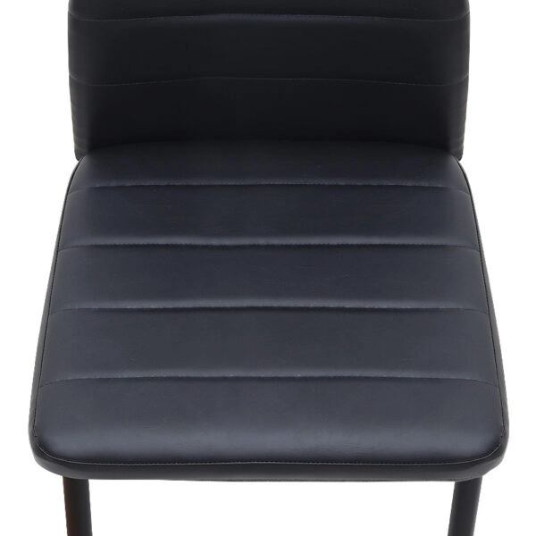 Καρέκλα τραπεζαρίας Rosa Megapap μαύρο PU - μεταλλικό μαύρο πόδι 40x52x96εκ.